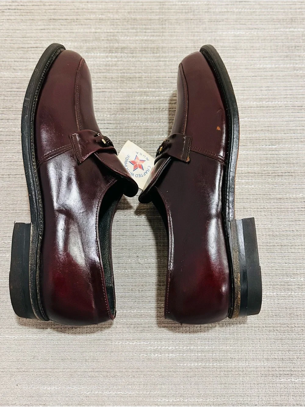 O'Sullivan Executive Imperials Shoes Mens 8,5Leather Loafer Slip On Burgundy USA